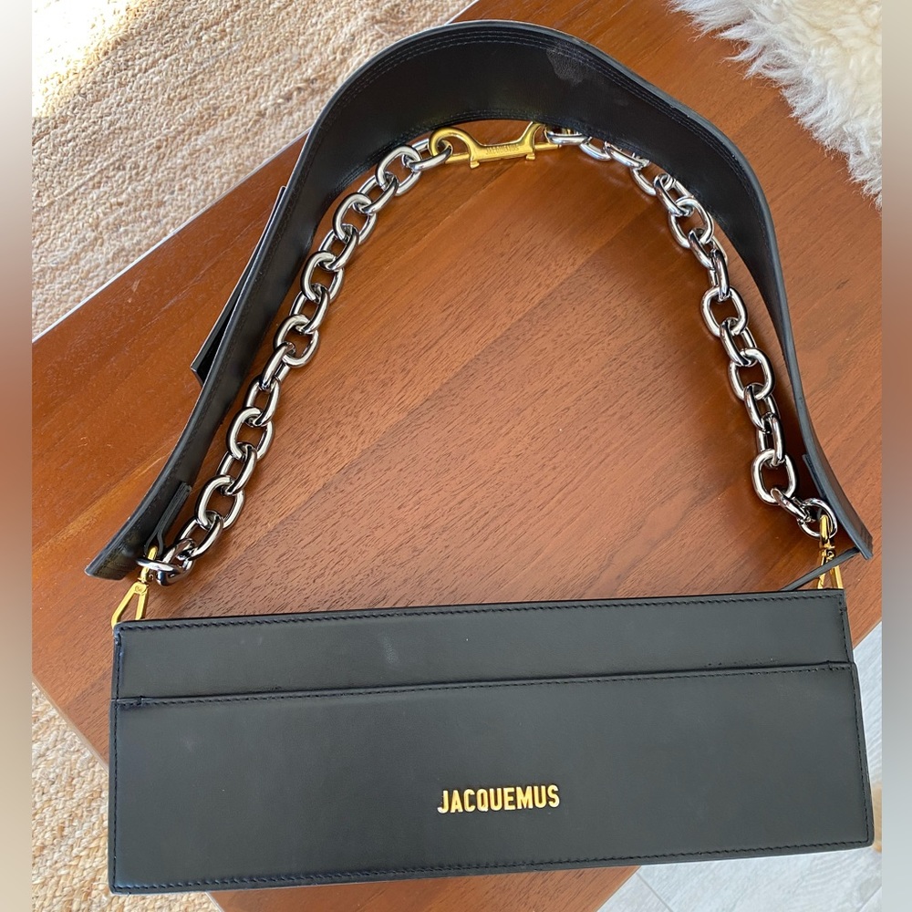 AUTHENTIC JACQUEMUS Black Leather Le Ciu Ciu Shoulder Bag